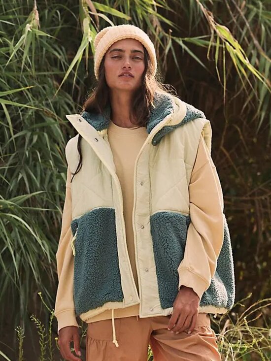FP Movement by Free People Jackets & Blazers - Free People Movement Adventure Awaits Fleece Vest Yellow/Green small
